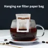 50 st/packar engångs kaffeväskor Fliter bärbara hängande kaffefilter örat Eco Paper Coffee Påsar espresso