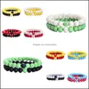 Charm Bracelets Jewelry Mens 고급 구슬 자연 석조 앵커 남성용 부처 팔찌 여성 용암 차크라 드롭 배달 2021 Z7DMQ