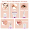 5 in 1 Electric Hair Remover Face Shaver Facial Cleansing Skin Massager Leg Eyebrow Nose Lips Arm Bikini Trimmer Women Epilator220429