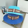 Sombrero de diseñador para mujer Sombreros de ala ancha Cinta Color contrastante Letra de lujo G Top de vacaciones de paja