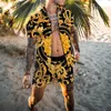 Chándales de los hombres Conjunto de camisa hawaiana de moda para hombre Estampado de manga corta Verano Casual Floral Playa Conjuntos de dos piezas para hombres S-3XLMen's