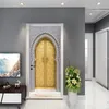 2 teile/satz Muslimische Große Moschee von Mekka Tür Aufkleber Home Decor Kunst Wandbild Wohnzimmer Veranda Wand Aufkleber Peel Aufkleber Tapete 220504