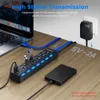 USB 3.0 HUB Splitter Multi Several Ports with Switch Power Supply Adapter Multiple 2.0 Extender Hab for Pc