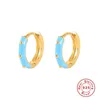 Hoop & Huggie Color Simple Enamel Drop Oil Earrings For Women 925 Sterling Silver Hoops Pendientes Plata Piercing Gold JewelryHoop Kirs22