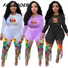 Fagadoer Tie Dye, conjunto informal de dos piezas, conjunto de pantalones cortos de talla grande, Top corto de manga larga para mujer, pantalones cortos con borlas, trajes deportivos, trajes 220602