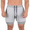 러닝 반바지 여름 남성 체육관 피트니스 보디 빌딩 훈련 Quickdrying Shorts Mens 조깅 스포츠 2in1 반바지 220629