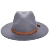 Autumn Winter Sun Women Men Fe Hat Classical Wide Brim Felt Floppy Cloche Chapeau Imitation Wool Cap L XL 220623