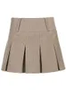 HEYounGIRL Khaki Tennis Pleated Mini Skirts Woman Casual Striped High Waist Shorts Skirts Summer Preppy Style Korean Fashion 220701