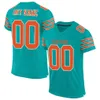 Custom Aqua Orange-White Mesh Authentic Football Jersey 980