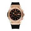 Wristwatches Drop Luxury Watch Automatic Men Rose Case Brown Leather Rubber Strap Casual Sports Reloj Hombre
