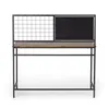 Computer desk meubels met mesh 46.5 inch studie schrijftafel voor thuiskantoor, moderne eenvoudige stijl, zwart metalen frame, rustiek bruin