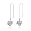 Nouveau S925 boucles d'oreilles collier Ins vente chaude feuilles simples accessoires en argent Sterling trois pièces ensemble for8440578