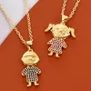 Pendant Necklaces Handmade Girl And Boy For Women Colorful Crystal Statement Necklace Fashion Rhinestone Jewelry GiftPendant
