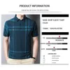 Browon negócios polo camisa masculina verão casual solto respirável antirrugas de manga curta xadrez camisa polo masculino topos 220608