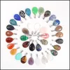 Charms Jewels Conclus￵es Componentes de forma misturada Nacklace Pingentes de cura de pedra natural Moda de moda para maki dhqz6