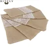 50PC Fashion Rustic Vintage Wedding Lace Tableware Pouch Fork Knife Holder Pocket Jute Burlap Wedding Party DIY Table Decoration