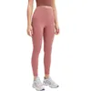 L-85 Голый материал Женский йога леггинсы наряды с твердым цветом спортивные спортзал брюки с высокой талией упругая фитнес
