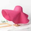 Été 25 cm large bord pliable s pour femmes surdimensionné pare-soleil voyage paille dame Protection UV chapeau de plage