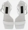 夏の高級ブランドパテントレザーサンダル靴ポップヒール銀メッキカーボンブラックホワイトパンプスグラディエーターサンダリアとボックス