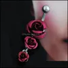 Körperkunst Tattoos Kunst Gesundheit Schönheit 14G Drei Rosen Bauchnabelring Chirurgenstahl Nabelpiercing Schmuck Baumeln Flowe Dh4Pd