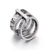 Design Stack Rostfritt Stål Guld Ring För Kvinnor Zircon Diamond Roman Numerals Bröllop Förlovningsringar