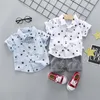 Giyim Setleri Çocuk Yaz Yıldızı Desen Down-Down gömlek Şortları 2 PCS Bebek Erkekler için Takım