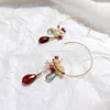 Baumelnde Kronleuchter Lii Ji Granat Labradorit Süßwasserperlen Ohrringe Natürlicher echter Edelstein Handgefertigter Schmuck für Frauen Geschenk