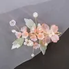 Kwiat Fryzury Chiński Hanfu Akcesoria do włosów dla kobiet Starożytne Rhinestone Pearl Hair Klipsy Vintage Bajki Barrettes Biżuteria