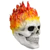 Party Maskers Bulex Halloween Ghost Rider Rode En Blauwe Vlam Schedel Masker Horror Volledige Gezicht Latex Cosplay Kostuum Props 230206