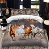 Animal Horse Double Bed Duvet Cover 세트 Queen Calico Twin Size Comforter Bedding Single Complete