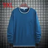 Plus Size 9XL 8XL 7XL 6XL XXXXXL Oversize Felpa da uomo Color Block Girocollo Trend Youth Pullover allentato Top Uomo 220325