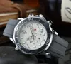 Top Merk Omg Man Horloge 2023 Nieuwe Luxe Heren Horloges Alle Wijzerplaat Werk Quartz Horloge Hoge Kwaliteit Chronograaf Klok rubberen Riem Mannen Mode Accessoires Geschenken Gratis Verzending