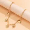 Mehrere Anhänger Liebe Herz Halsketten Gold Farbe Chunky Dick Choker Halsketten Kragen für Frauen Hals Schmuck