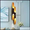 Wall Lamp Home Deco El Supplies Garden El Modern Design Delightfl Coltrane Black Gold Inclined Light Up Down Aluminum Pipe Lights Drop Del