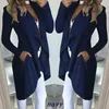 2019 Womens Long Sleeves Solid Coat Ladies Vest Overcoat Jumper Plus Size Trench L220725