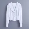 Women Blus Shirt Gem Buttons V-Neckline Long Sleeves Elegant Casual Fashion Chic Lady Woman Shirt Topps 210709