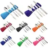 4 Pcs Stainless Steel Forks Spoon Chopsticks Travel Camping Cutlery Tools Portable Tableware Spoon Fork Knife