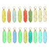 Luminous Stone Charms Hexagonal Prism Glass Crystal Glow Light In The Dark Pendant for Jewelry Making Necklace Accessories