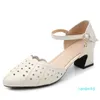 Sandaler Xiadongdong Koreanska Sexiga Ko Läder Stor Storlek Sandaler Baotou Tjock Häls Middle Soft Sole Middle Aged Mother 11Q7