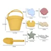 Giocattoli da spiaggia morbidi in silicone estivo all'aperto Giocattoli per bambini Scavare sabbia Strumento Pala Bambini Secchio Sandbox Giocattolo Accessori da spiaggia per bambini 220527