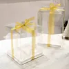 Подарочная упаковка ПК Прозрачные коробки для тортов пластиковые носители День рождения упаковка