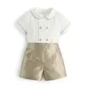 Toddler Boys Classic Bobby Suit Yaz Bebek Butik Giysileri Seti Çocuk İspanyol Vintage Kıyafetler Eid 220507