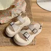 Fashion Platform Sandal Buckle Slides Casual Sandals Sportskor Summer Sandalia Mujer 220701