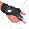 Gants de sport éclairage de nuit réglable travail pêche lampe de poche LED équipement de plein air cyclisme étanche Durable sans doigts 220826