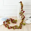 Decorative Flowers & Wreaths Green Leaf Artificial Silk Fake Ivy Rose Garland For Christmas Decoration Wedding Arch Table Decor Faux Plant V