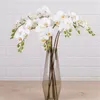 Decorative Flowers & Wreaths 7p Artificial Latex Butterfly Orchid 7 Heads Real Touch Mini Good Phalaenopsis 25" For Wedding FlowerDecor