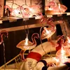 Strings LED Pink Flamingo Lights Outdoor String ao ar livre 1,6m 10led Bateria Operou Fairy para o jardim de casamentos Decorated Drestringsled