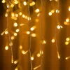 Светодиодный свет занавес 3-12 м мигает фея света крытый открытый сосульки струны светильники праздник дома рождественские украшения свадьбы 220408