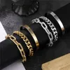 Länkkedja 3 st/set hip hop chunky tjocka armband för kvinnor punk curb kubansk metall armband armbanden guld silver färg hand juvelink lars2