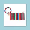 Portachiavi Modello di gioielli Portafoglio Anello Bracciale Portachiavi da polso in pelle Braccialetto per donna Braccialetti con sacchetto di carta Grande portachiavi rotondo Q Dhfbd